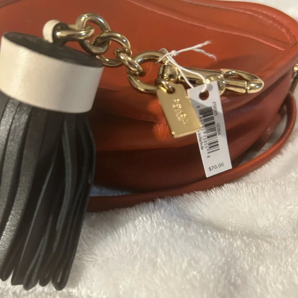 Coach black leather tassel bag charm. NWT. BAG NOT INCLUDED - Picture 2 of 4